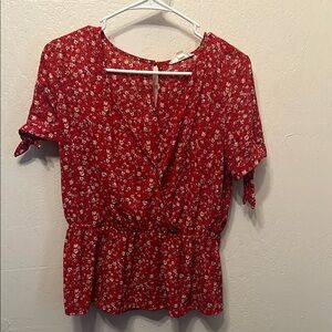 Floral Red Women's Top